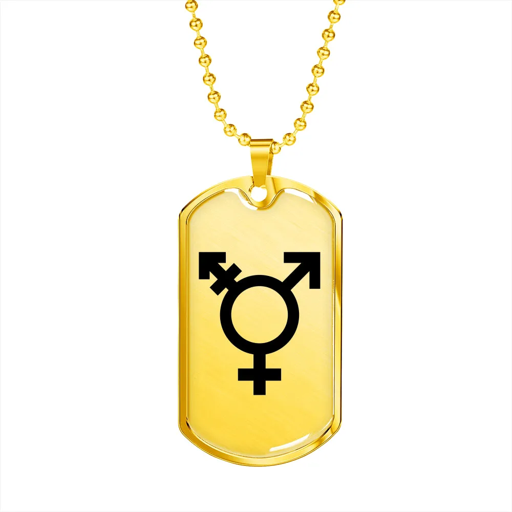 Transgender Emblem Dog Tag Necklace