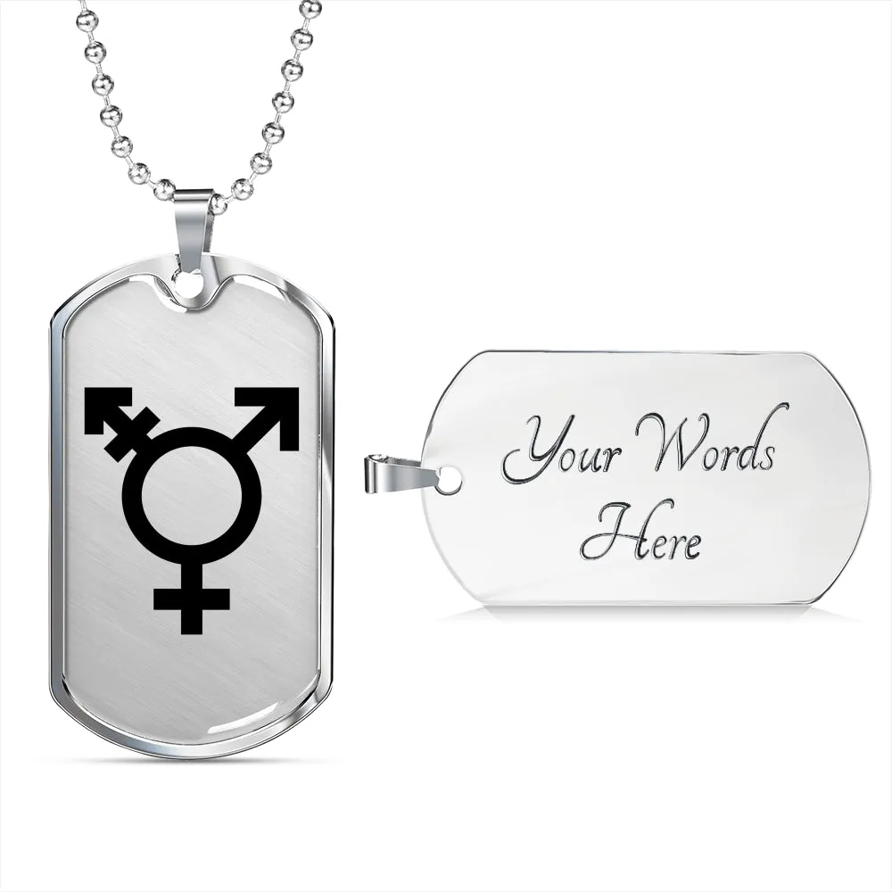 Transgender Emblem Dog Tag Necklace