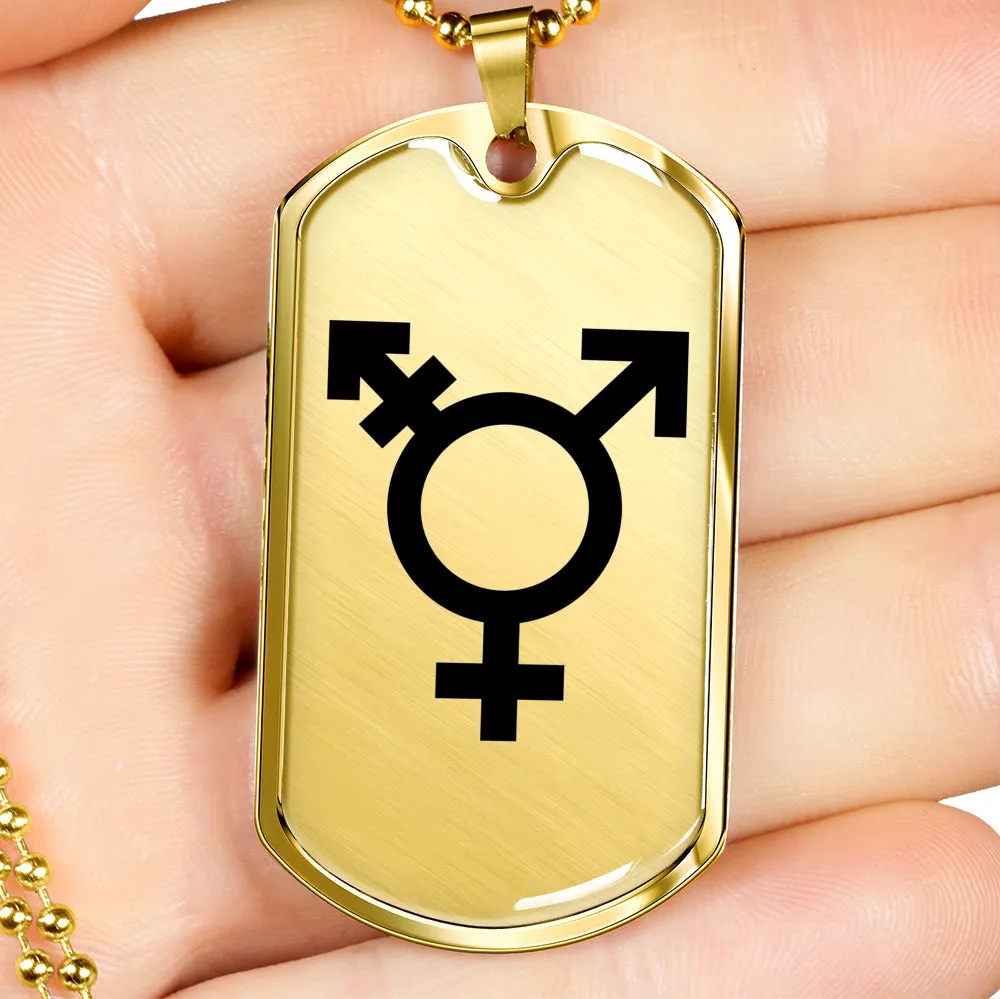 Transgender Emblem Dog Tag Necklace