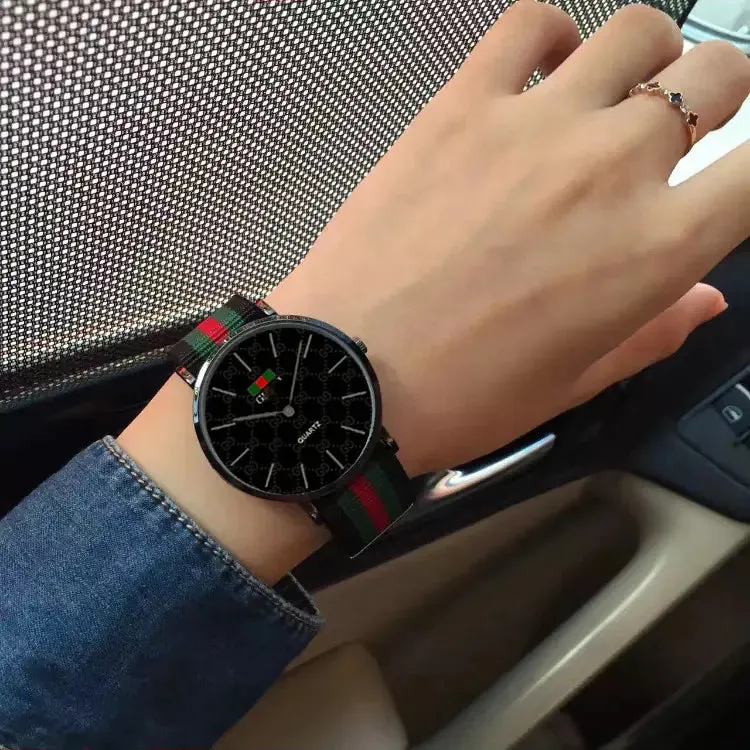 Trendy British Style Canvas Couple Watches (Slim Design)