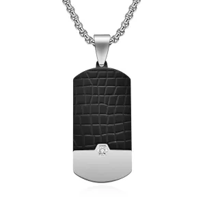 Trendy Minimalist Stamped Stone Pendant  Perfect for Men