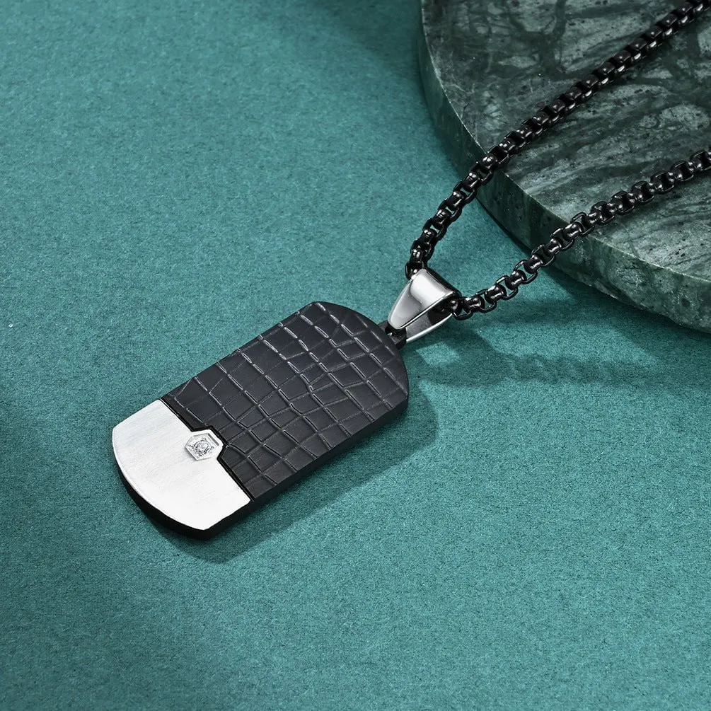 Trendy Minimalist Stamped Stone Pendant  Perfect for Men