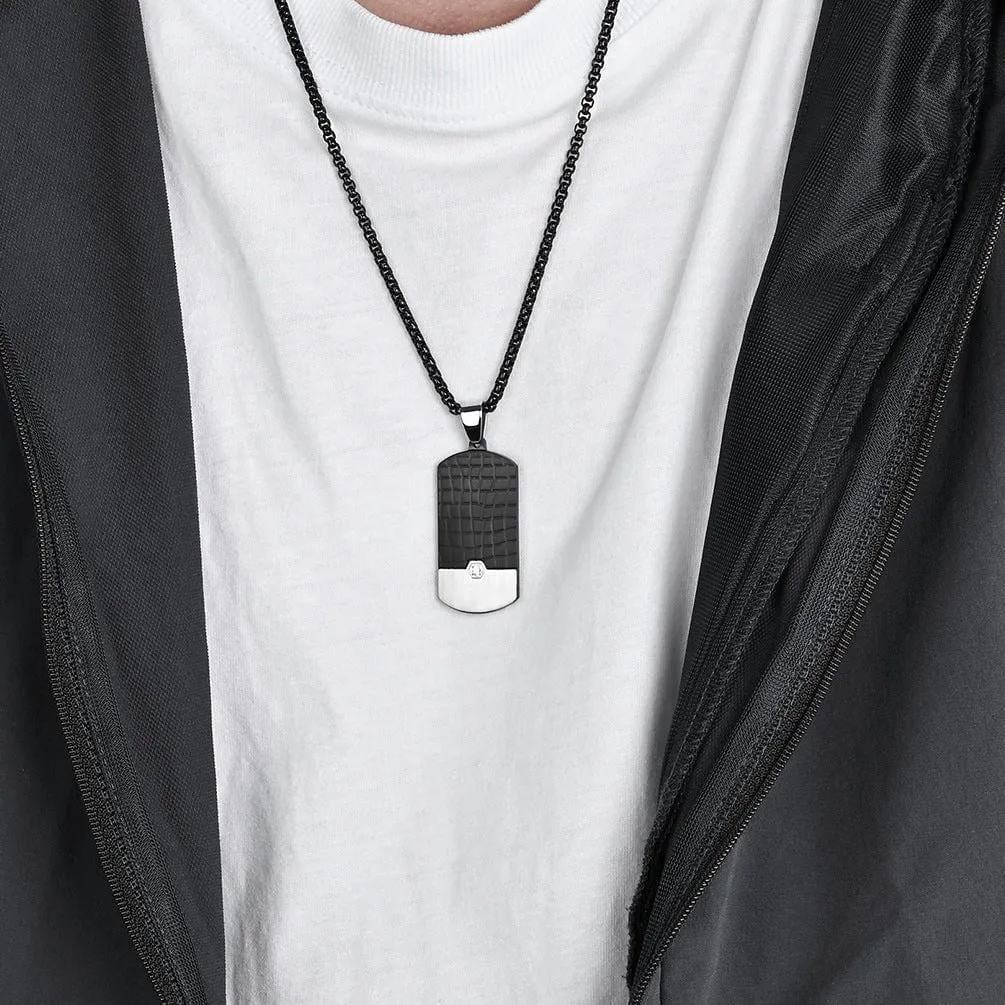 Trendy Minimalist Stamped Stone Pendant  Perfect for Men