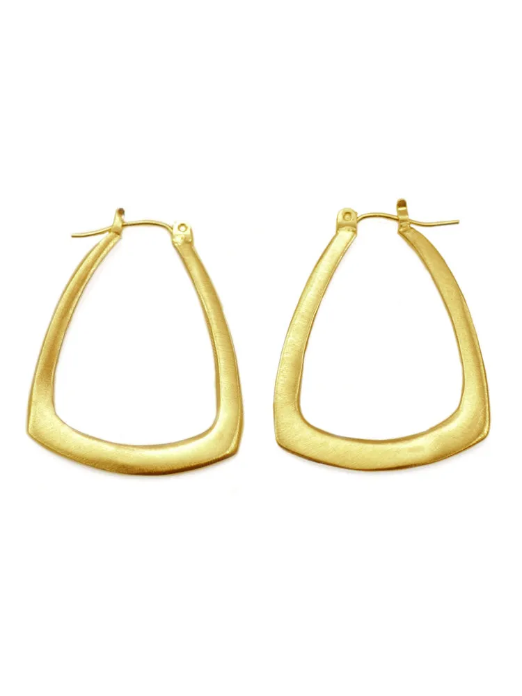 Triangle Hoop Vermeil Earrings