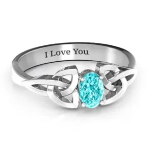 Trinity Knot Oval Gemstone Ring