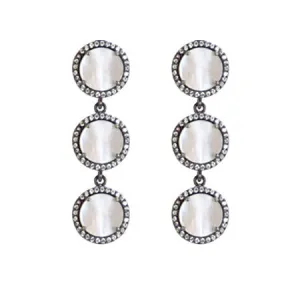 Triple Stud Drop Earrings