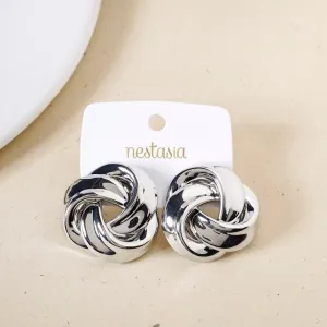 Triquetra Trinity Knot Silver Earrings