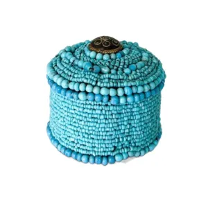 Turquoise Beaded Mini Box