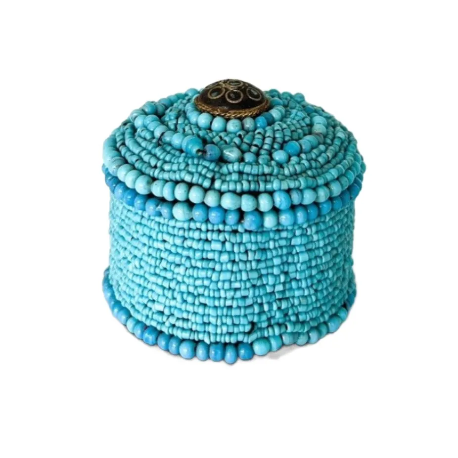 Turquoise Beaded Mini Box
