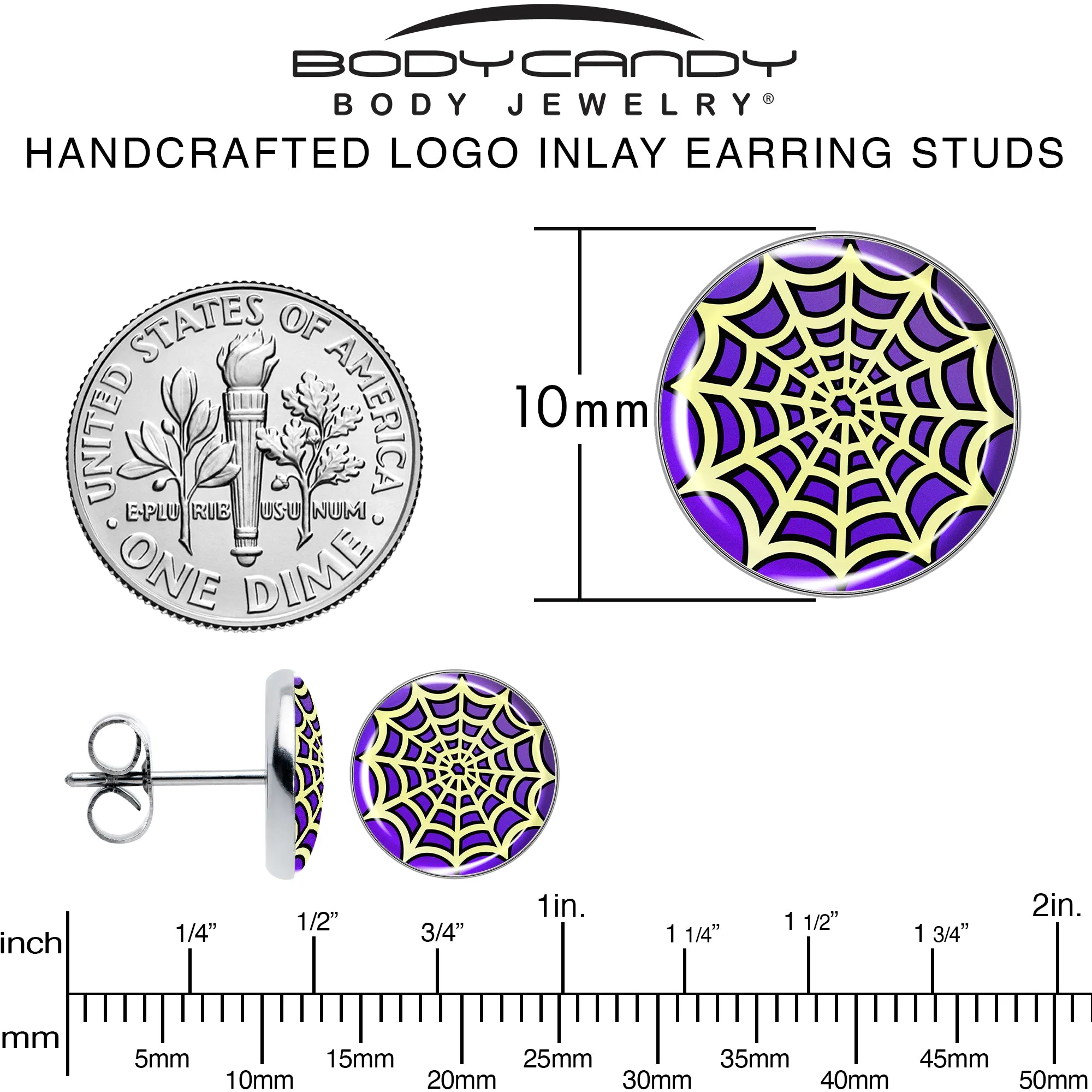 Two Tone Spider Web Stud Earrings