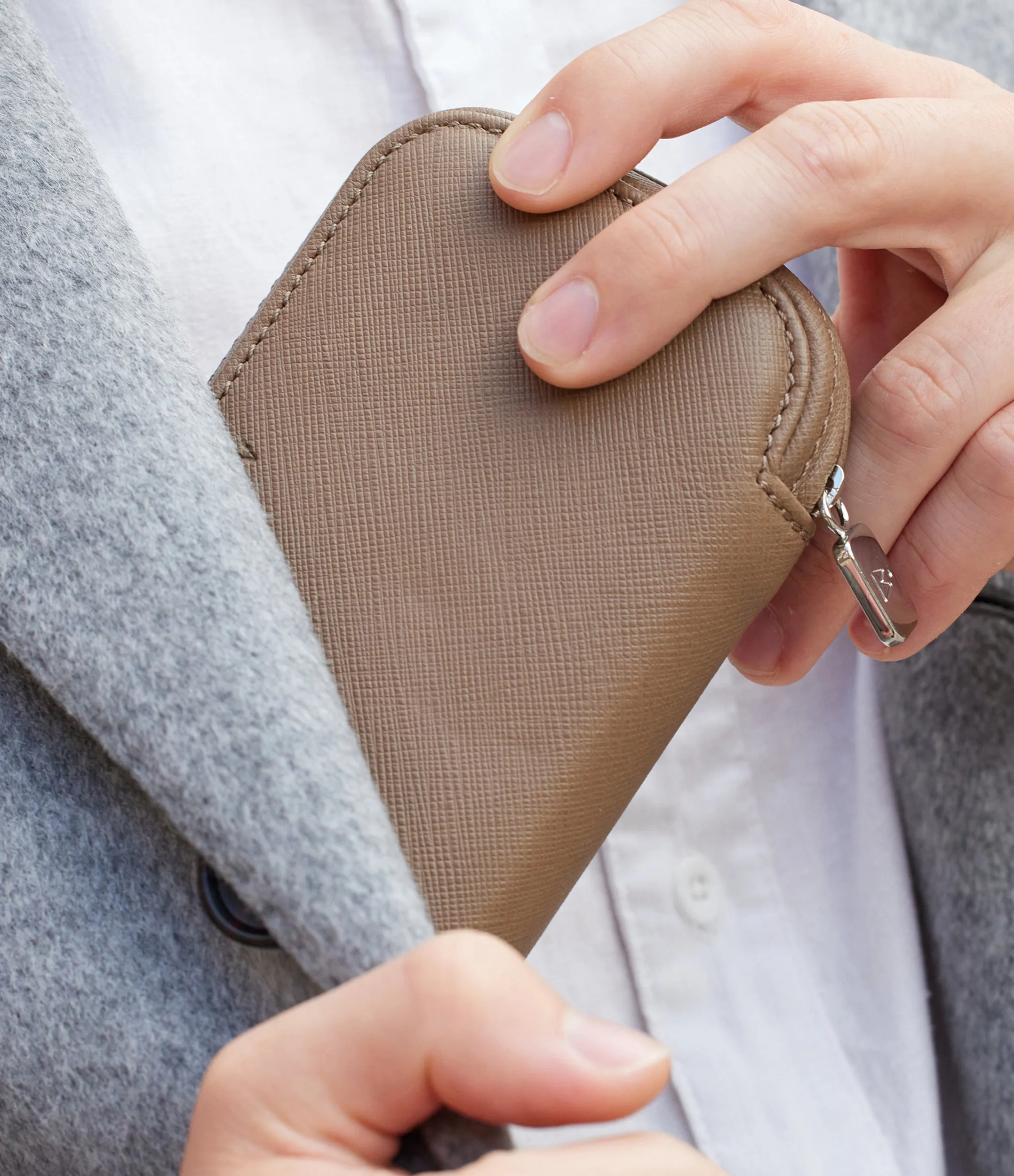 two-watch pouch, saffiano