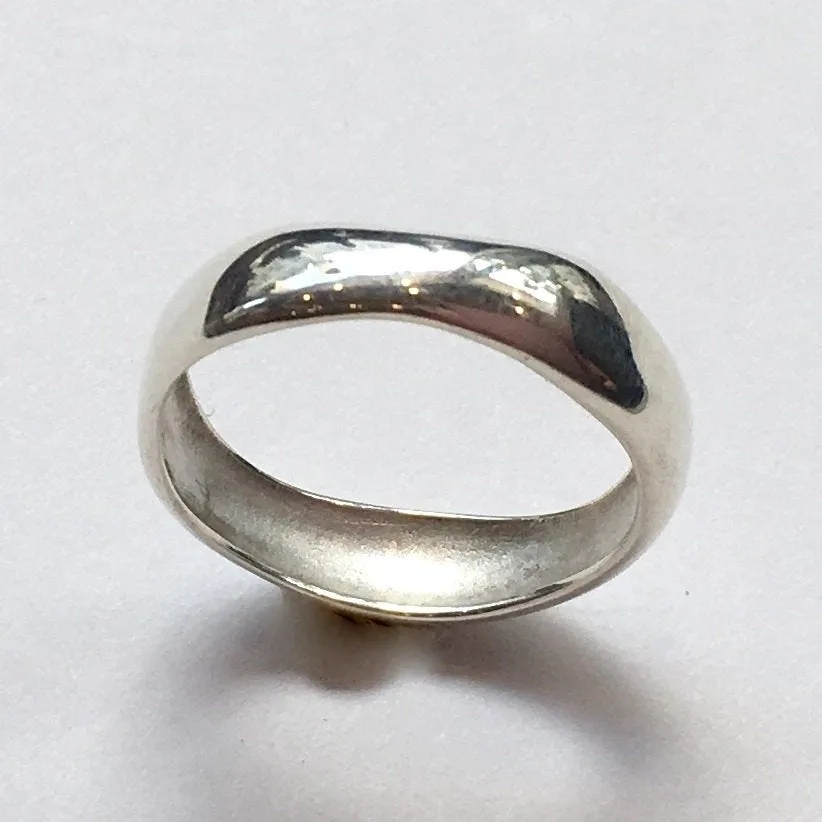 Unisex Wedding ring, stacking ring, boho ring, silver ring, organic ring, hippie ring, unique wedding band, simple - All for love R2374