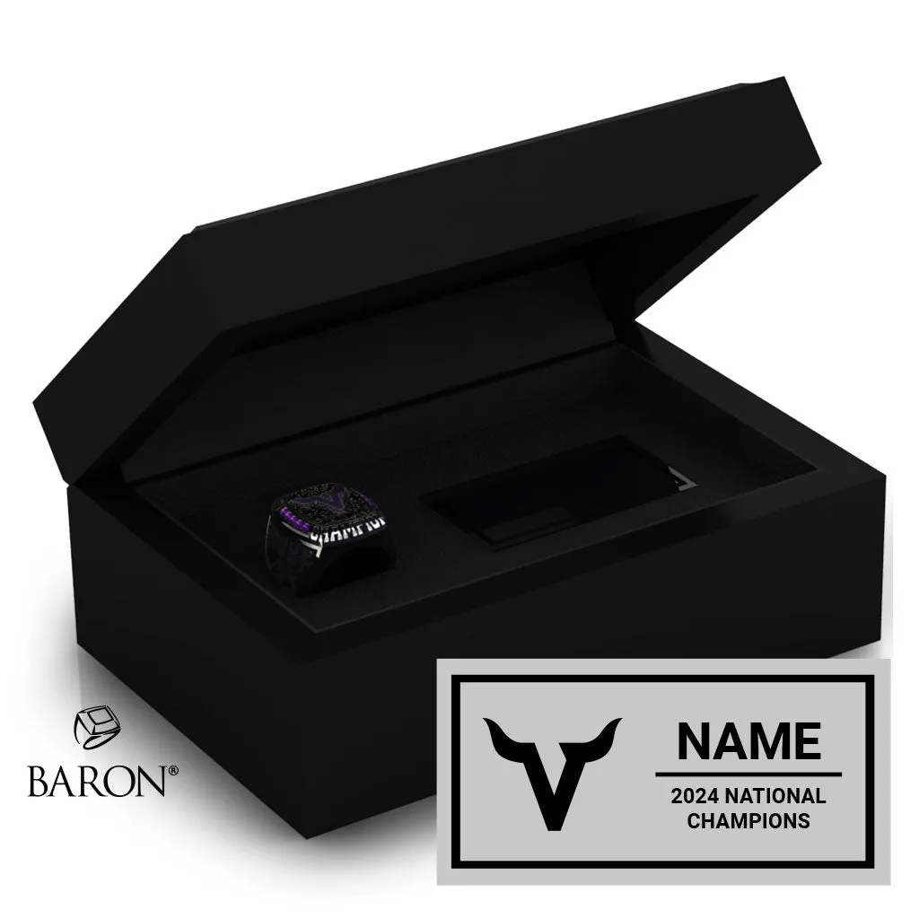 Valencia High School Stunt National Champions 2024 Championship Black Standard Window Ring Box