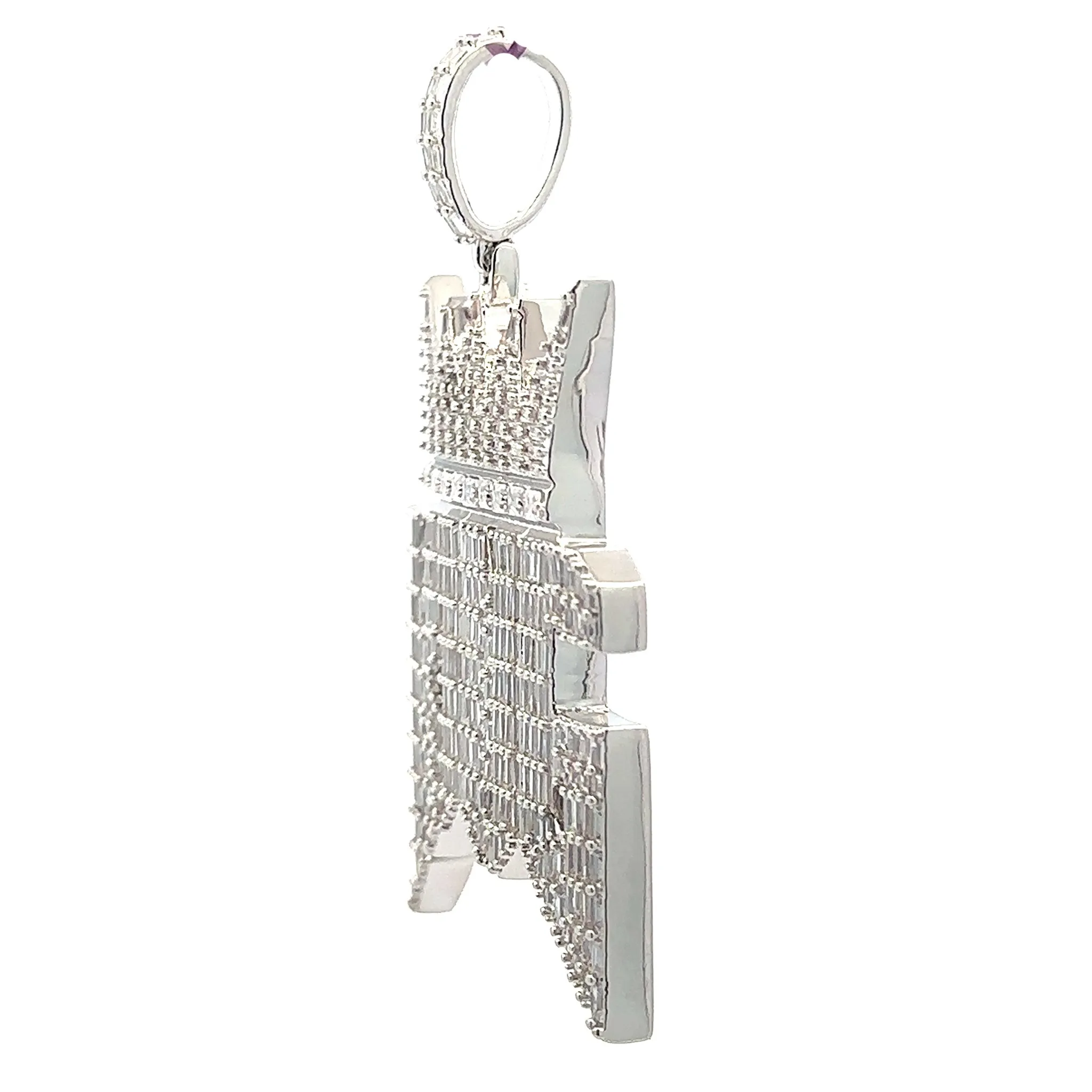 VALERIANA BRASS RHODIUM ICED OUT PENDANT I 916261