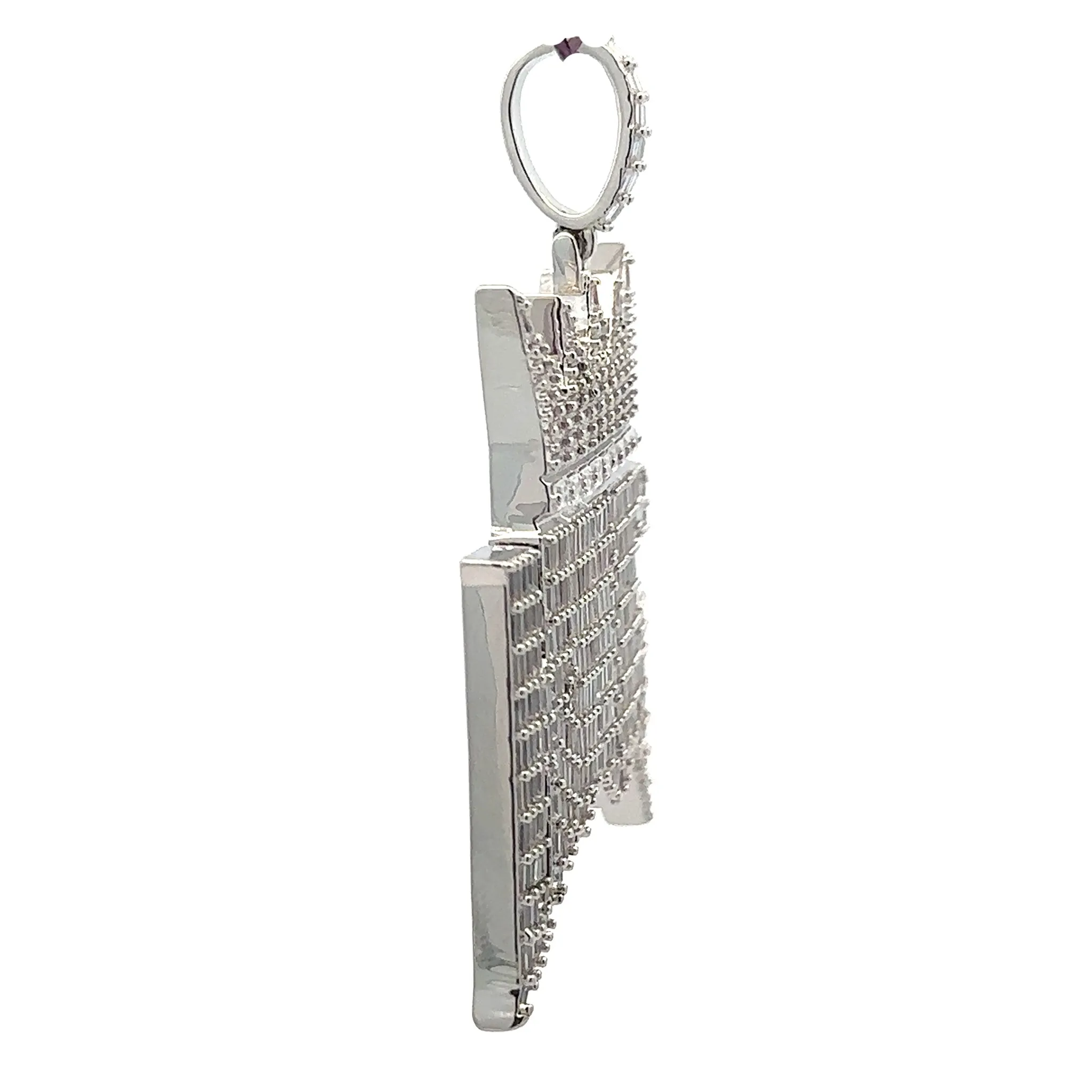 VALERIANA BRASS RHODIUM ICED OUT PENDANT I 916261