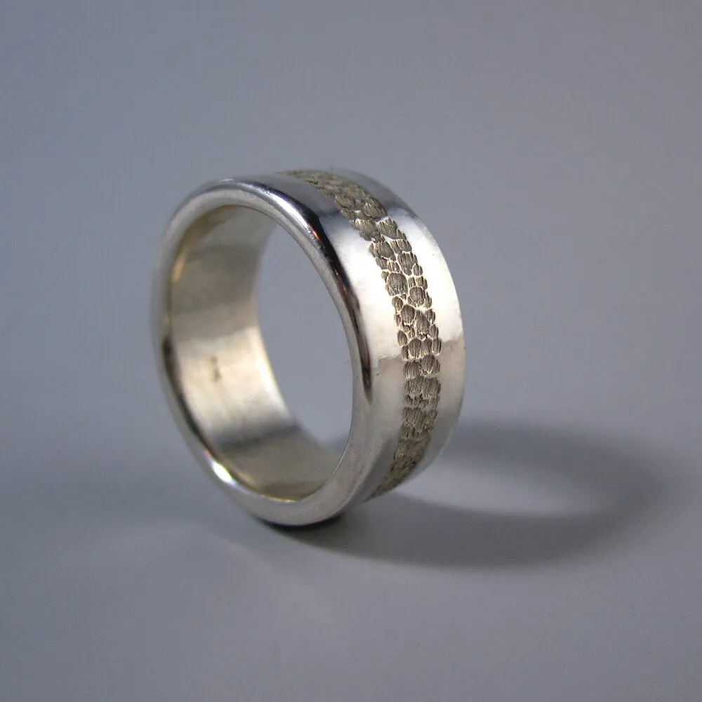 Vapour Sterling Silver Unisex Wide Band Ring