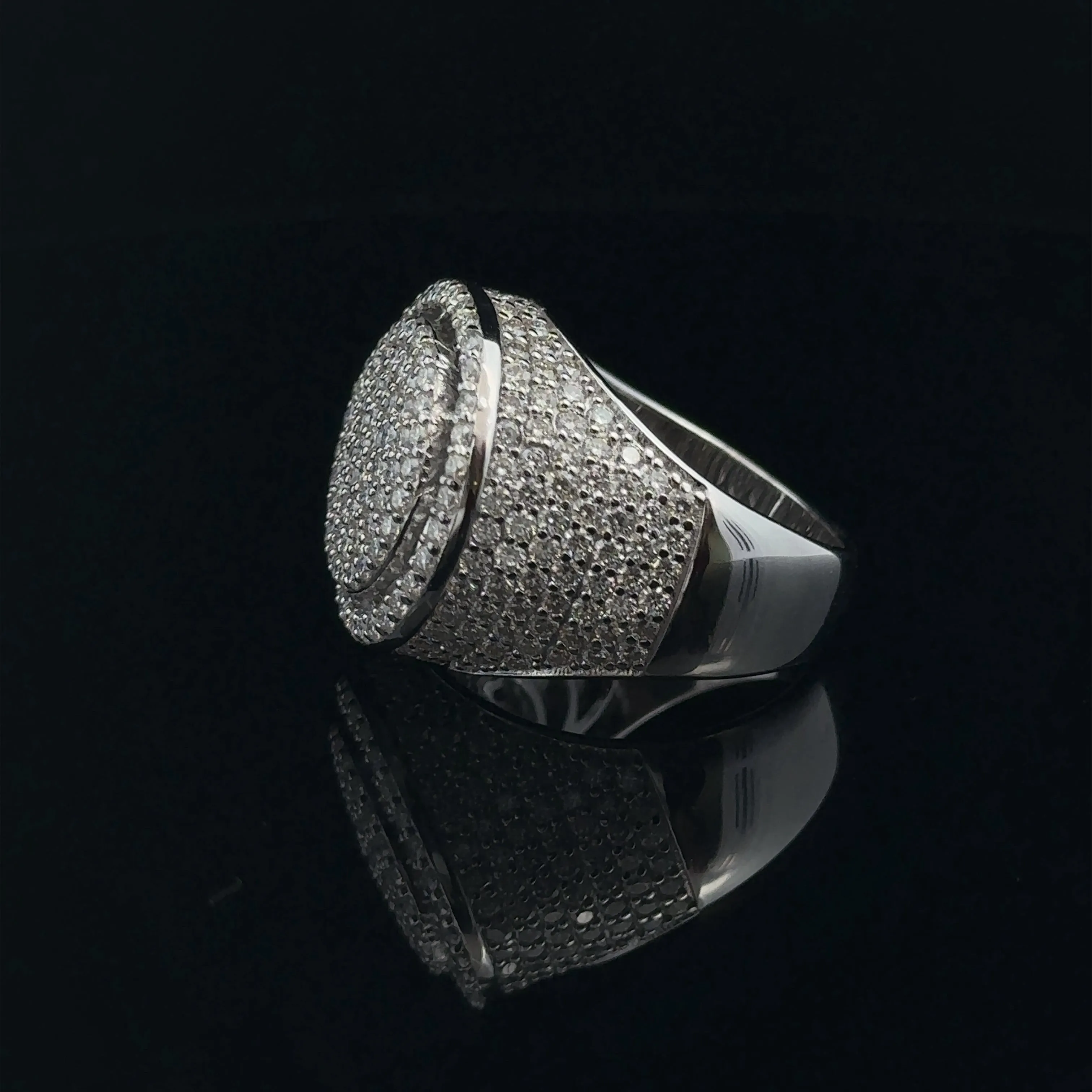 VELOCE 925 MOISSANITE MENS RHODIUM ICED OUT RING | 995491
