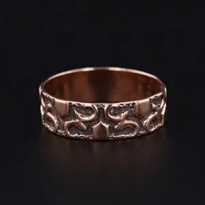Victorian Rose Gold Cigar Band of 10k Gold