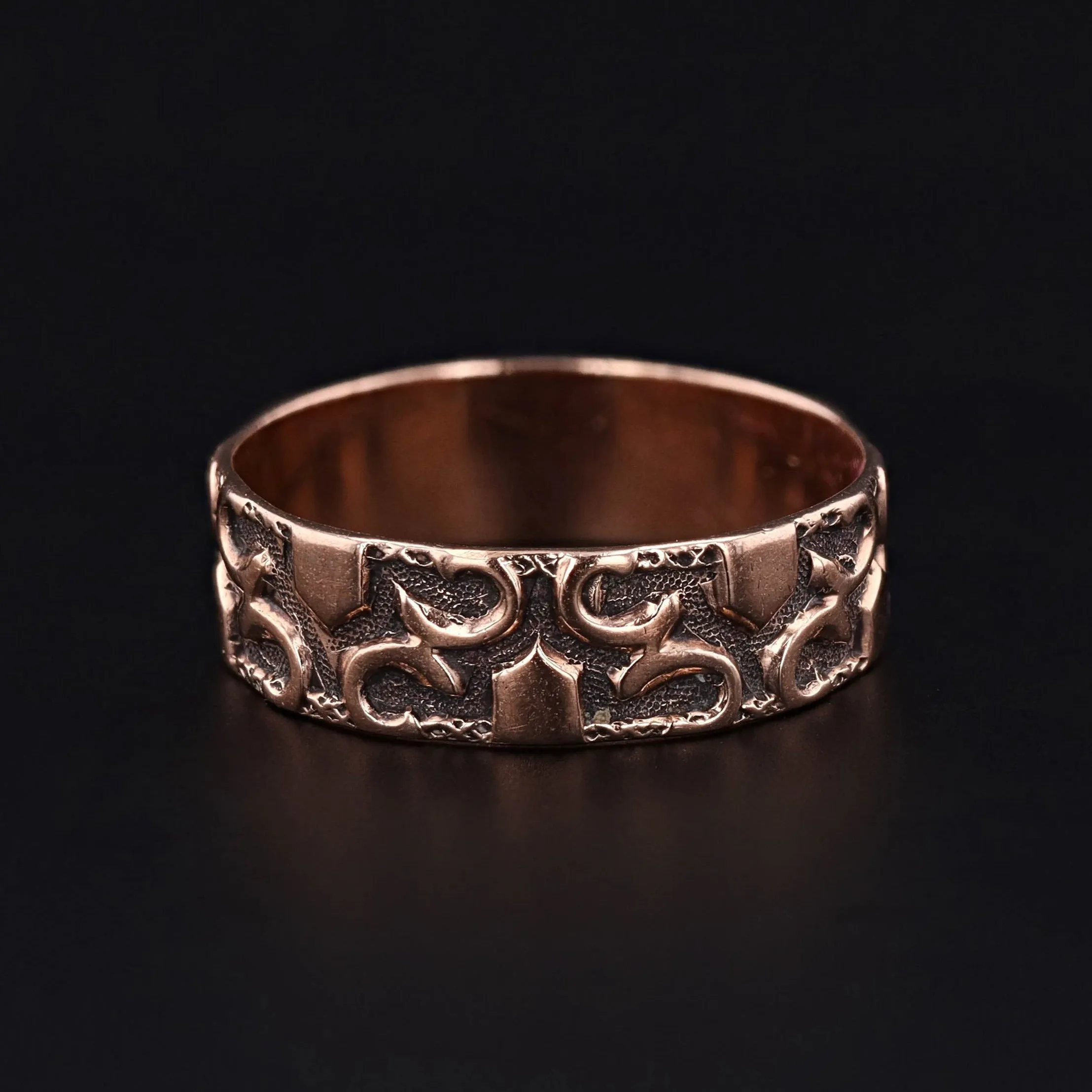 Victorian Rose Gold Cigar Band of 10k Gold
