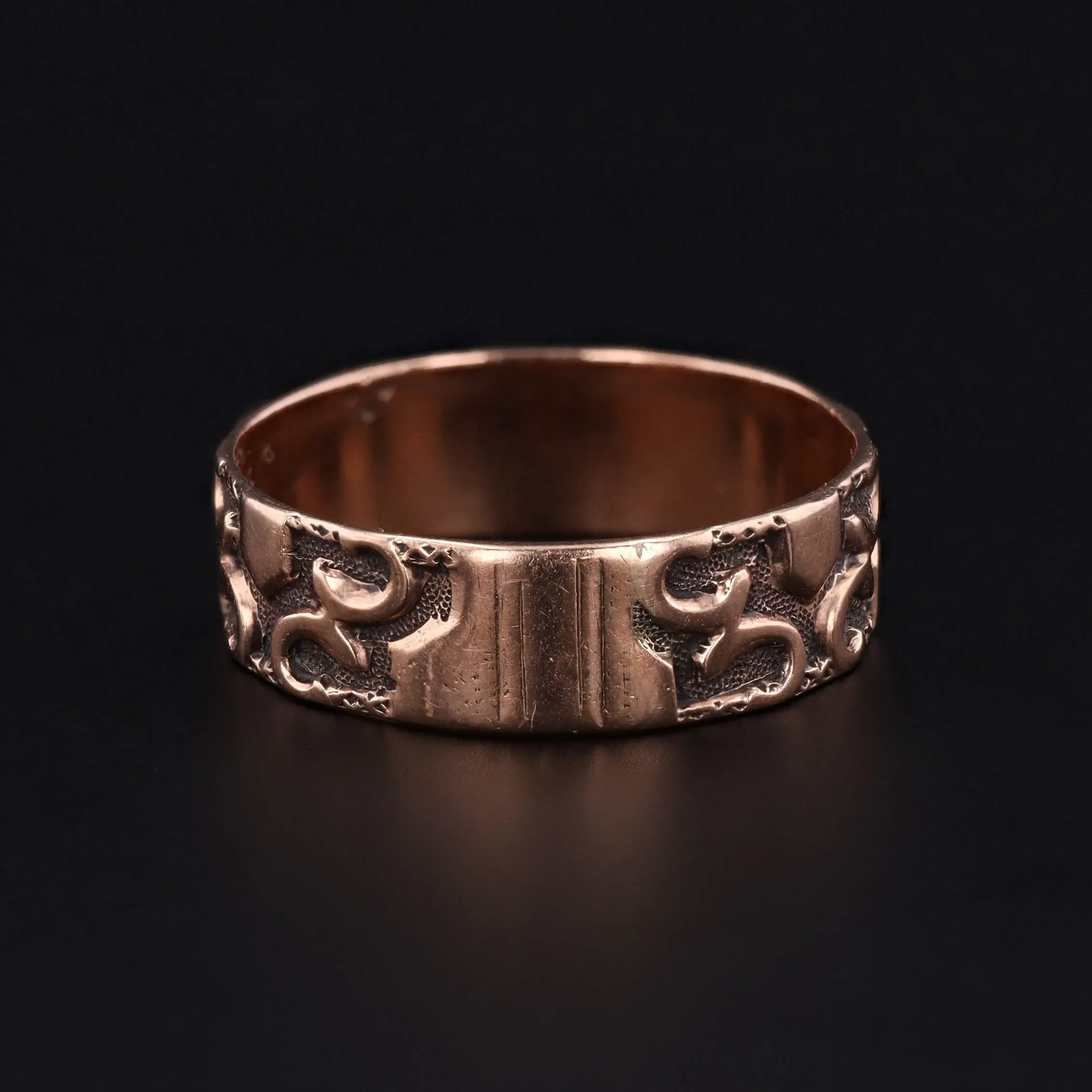Victorian Rose Gold Cigar Band of 10k Gold