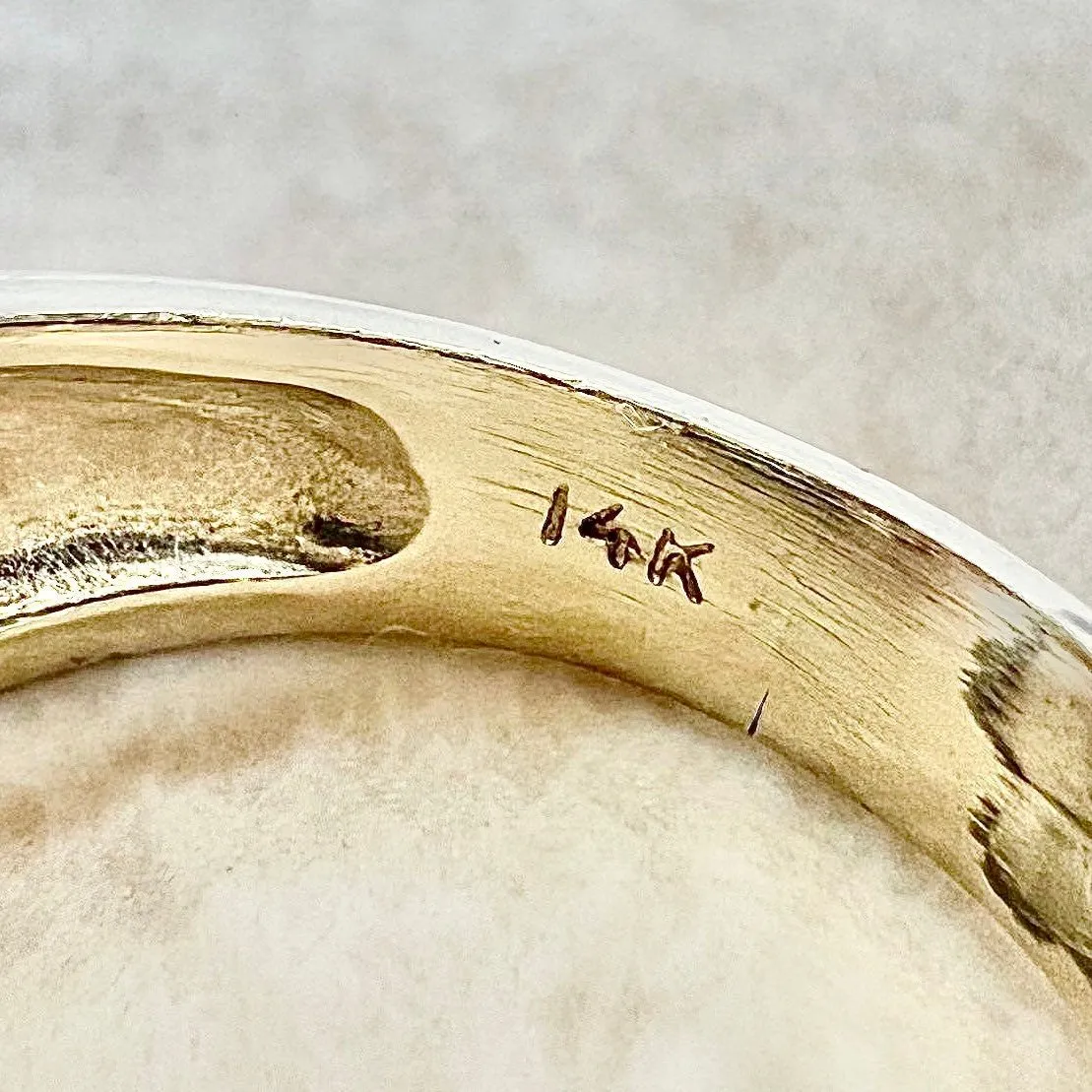 Vintage 14 Karat Two-Tone Gold Diamond Crossover Band Ring