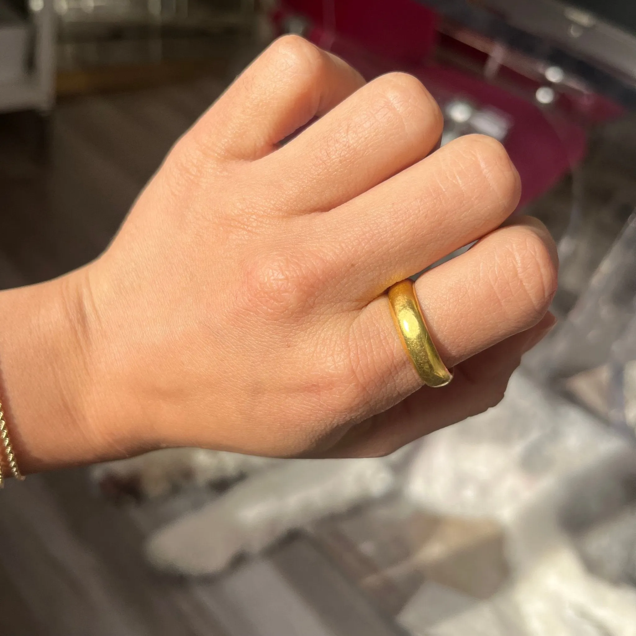 Vintage 24kt Wide Gold Band, 5.7mm