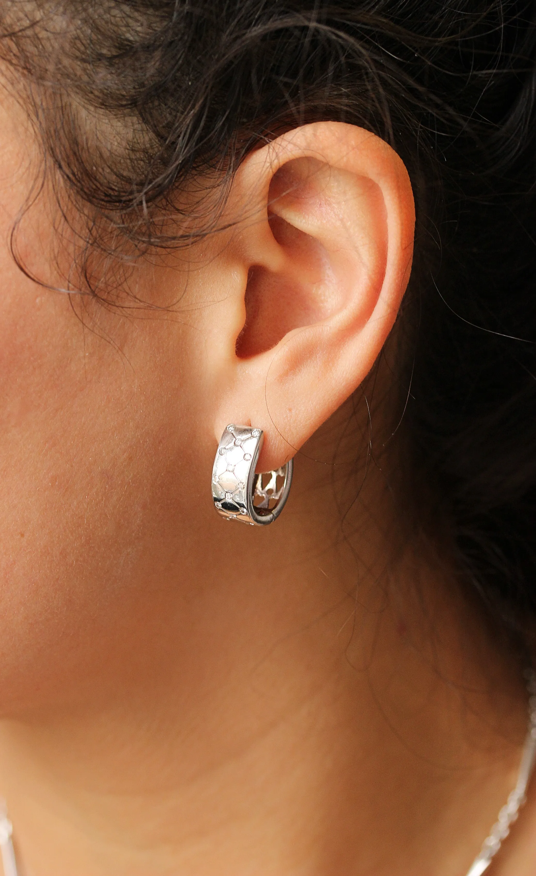 Vintage Diamond Huggy Earrings, 18k