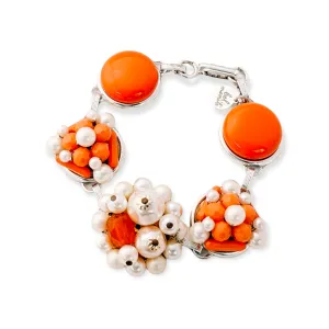 Vintage Orange Cluster Bracelet