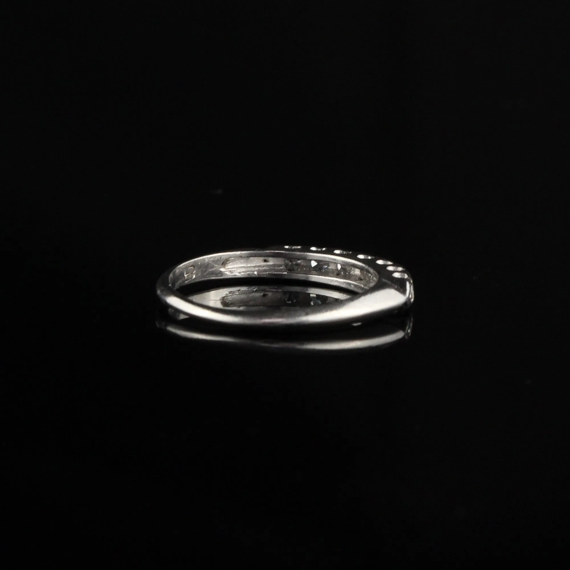 Vintage Retro Platinum Hammerman Brothers Diamond Half Eternity Band Ring