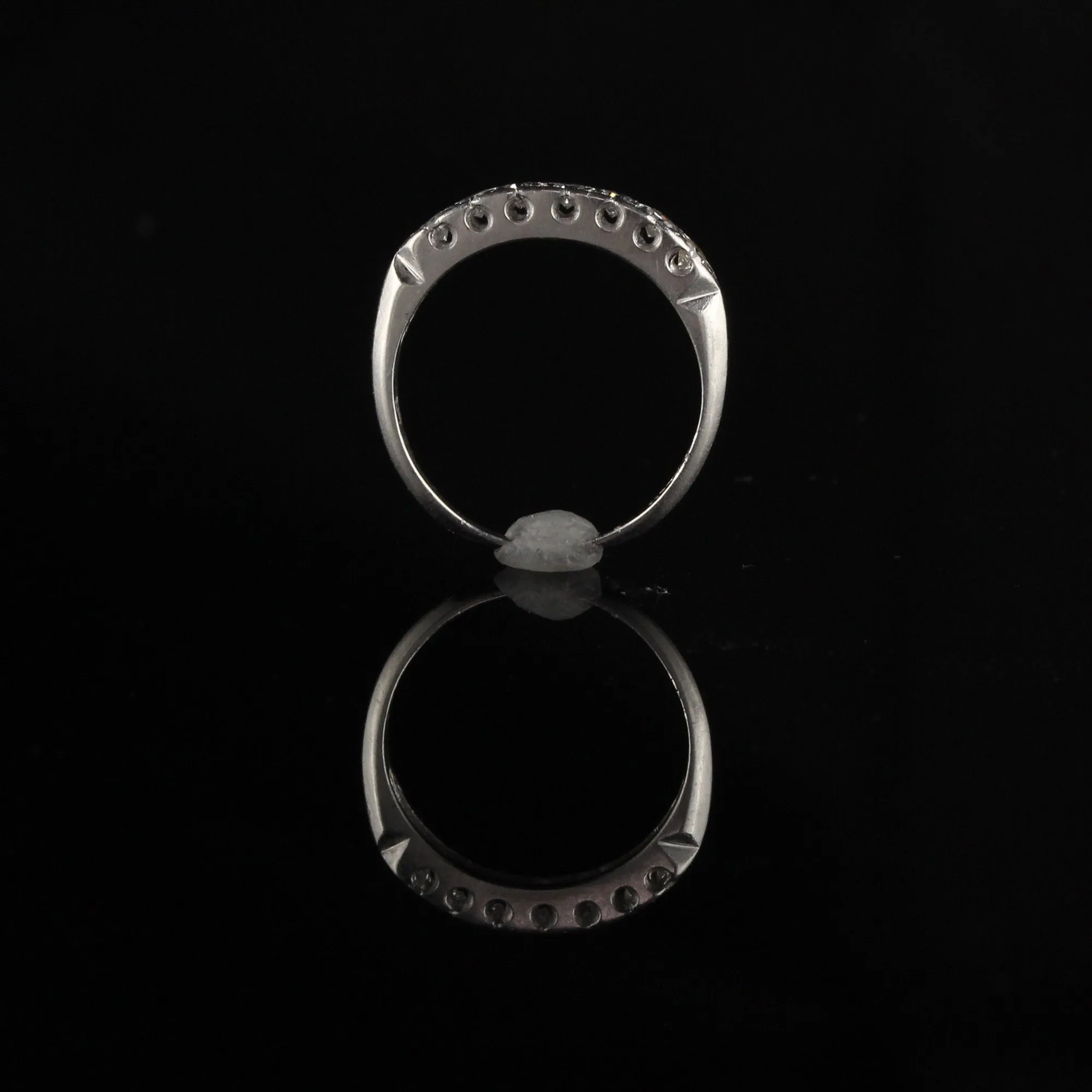 Vintage Retro Platinum Hammerman Brothers Diamond Half Eternity Band Ring
