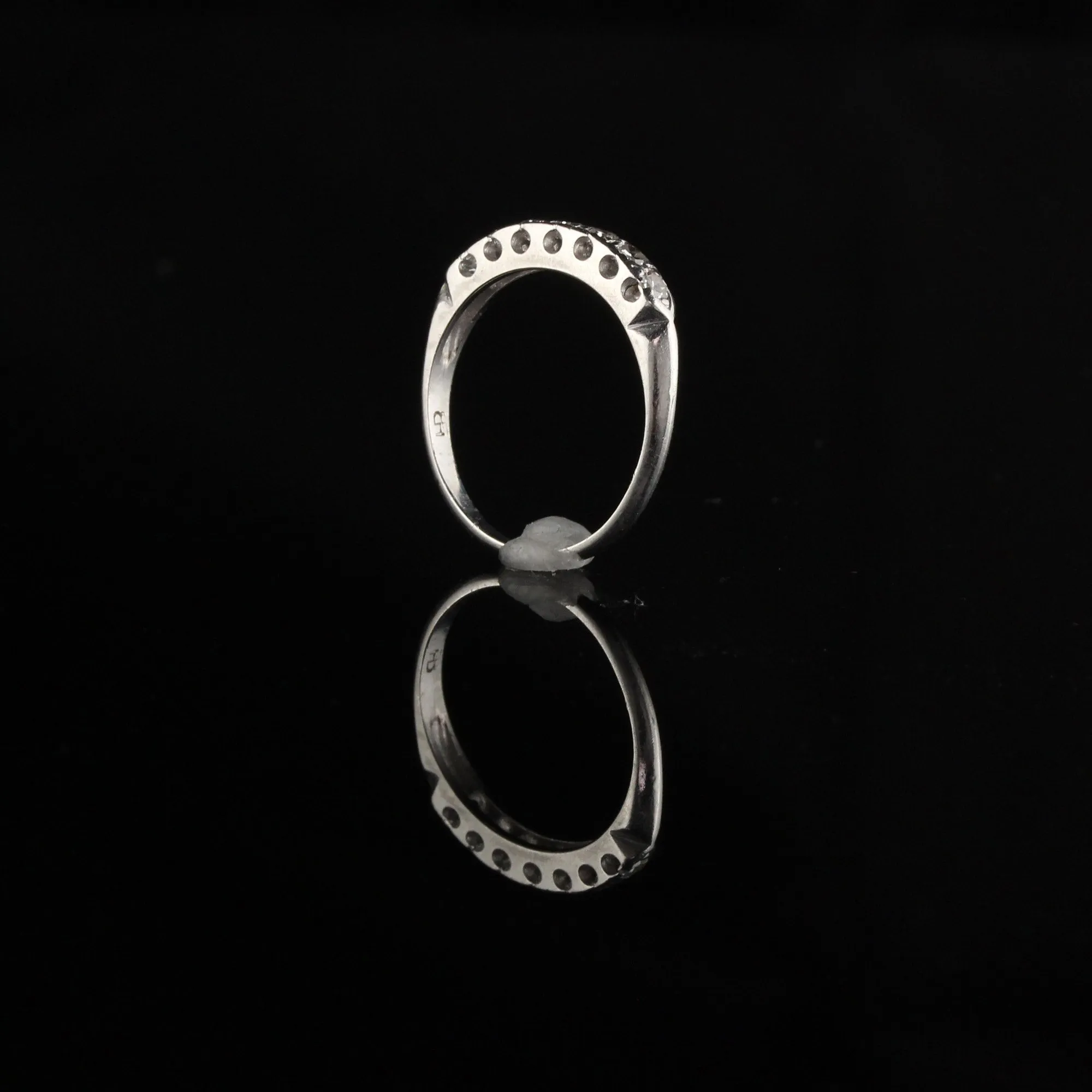 Vintage Retro Platinum Hammerman Brothers Diamond Half Eternity Band Ring