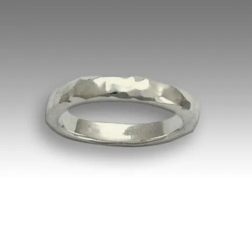 Wedding band, Men's simple band, hammered band, sterling silver ring, unisex band, shiny band, simple band, unisex  - eternal love R0900H
