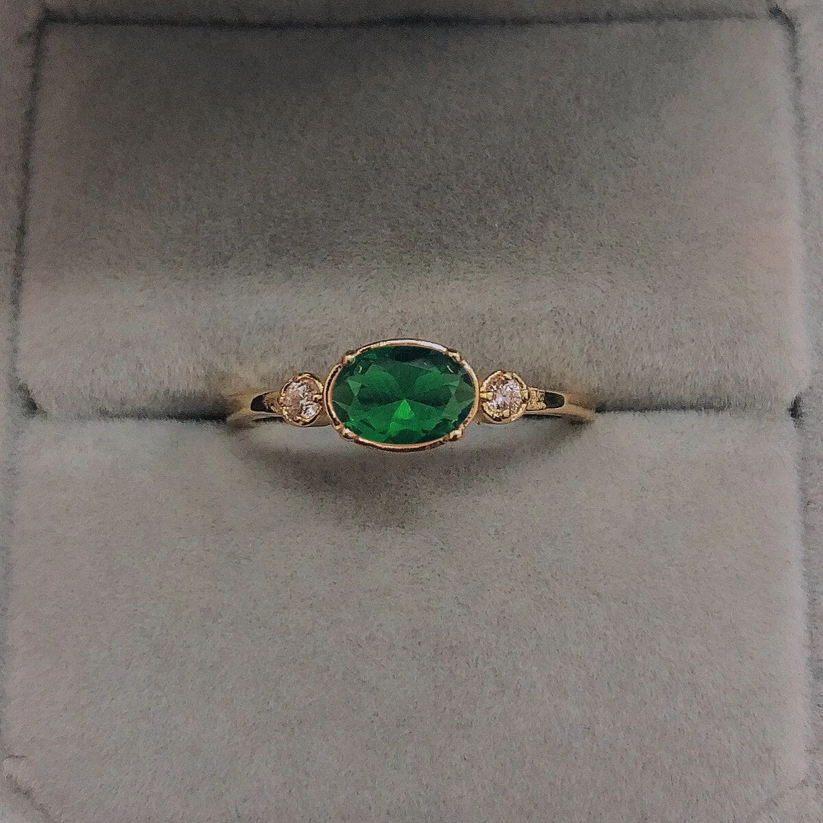 Wedding Dating Ring For Women Simple Solitaire Ring With Oval Candy Stone Zircon Gold Color Engagement Gift Fashion Jewelry R865