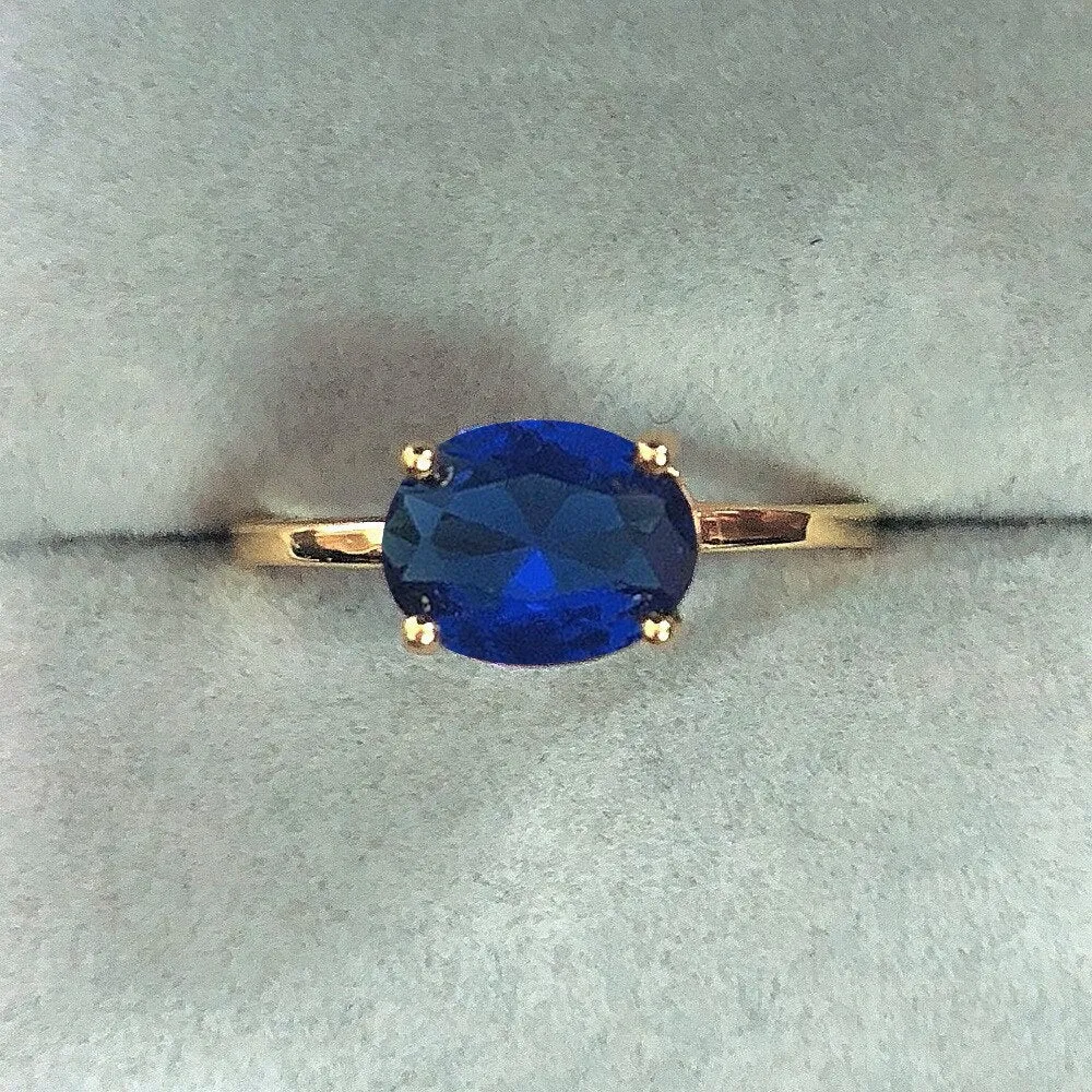 Wedding Dating Ring For Women Simple Solitaire Ring With Oval Candy Stone Zircon Gold Color Engagement Gift Fashion Jewelry R865
