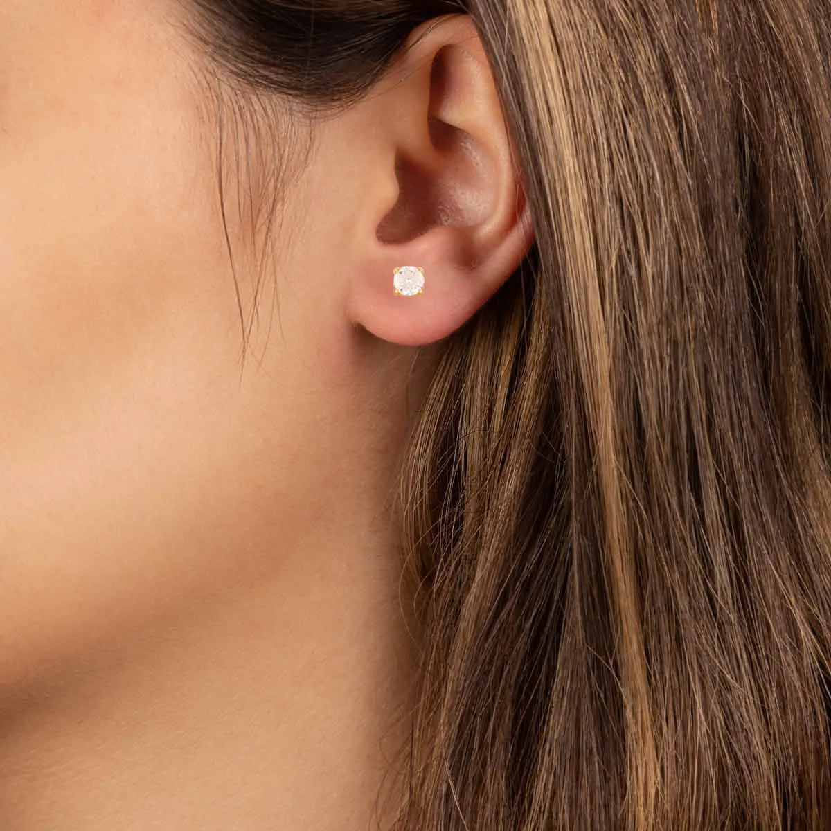 White Luna Stud Earring