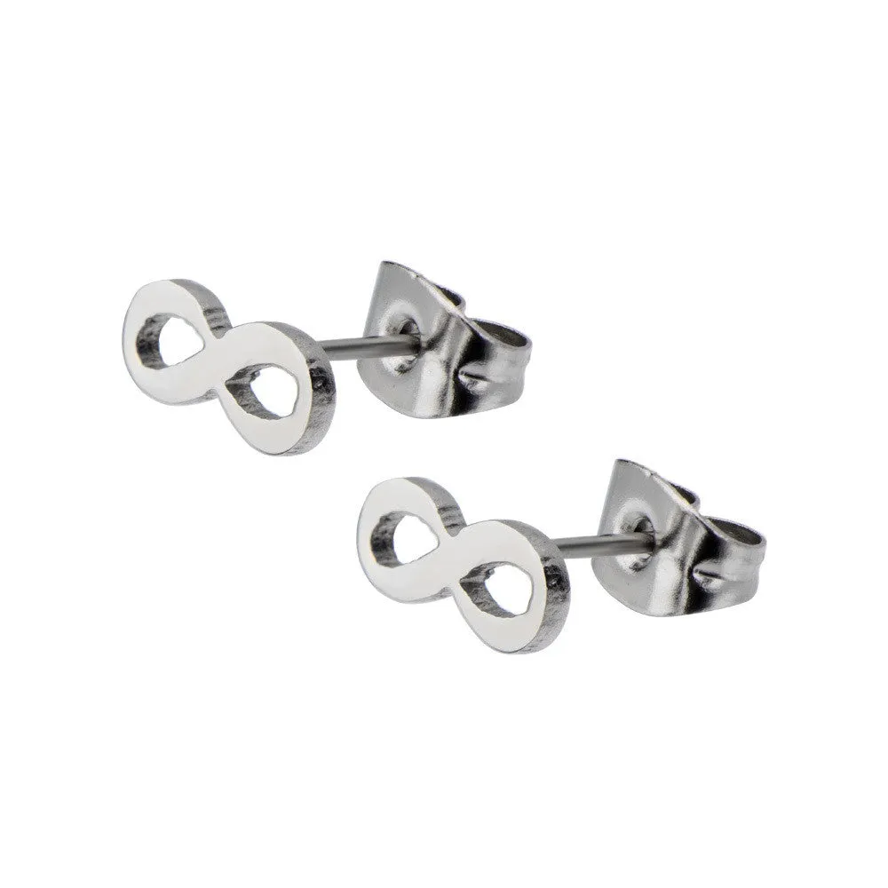 Women's Stainless Steel Infinity Cut Out Stud Earrings