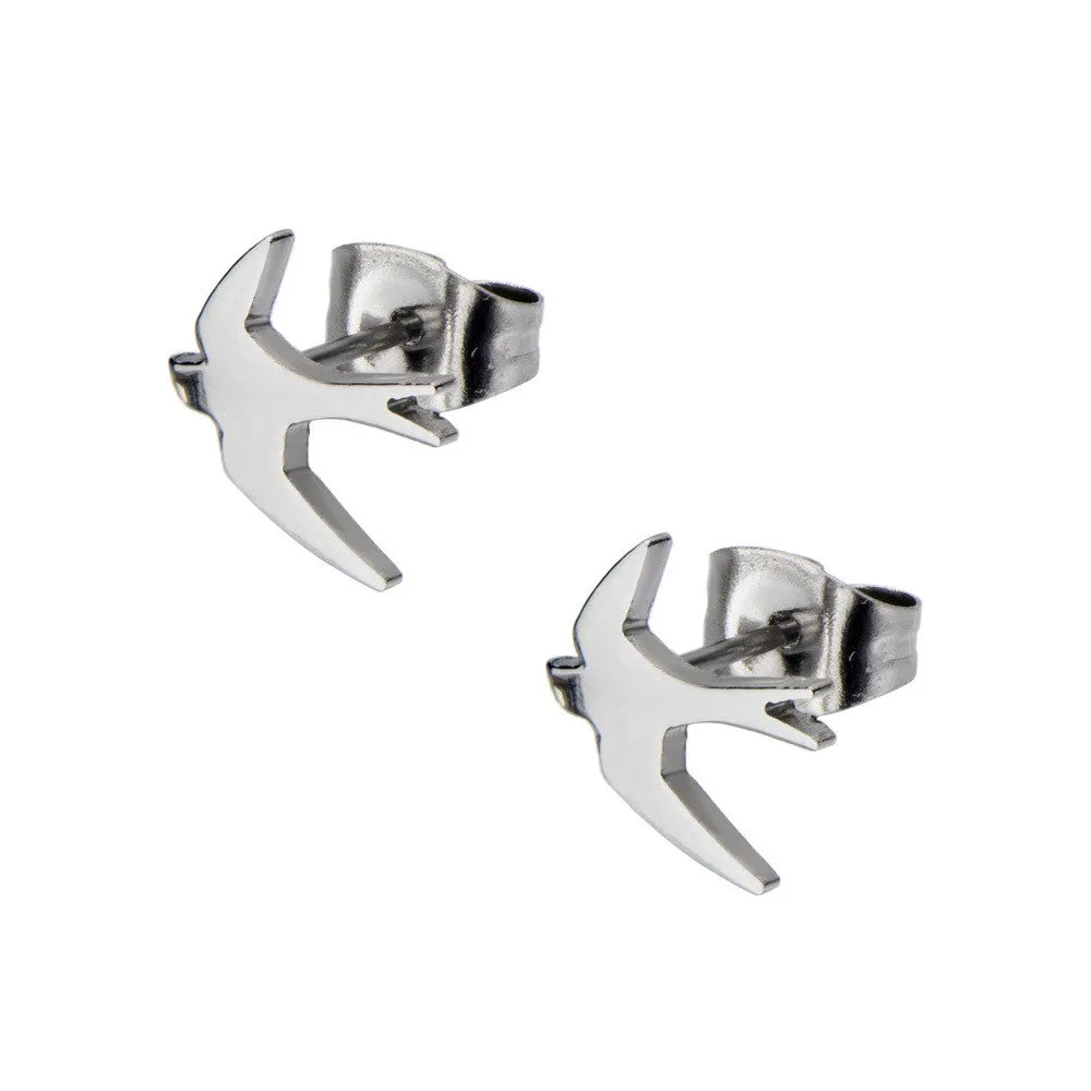 Women's Stainless Steel Sparrow Stud Earrings