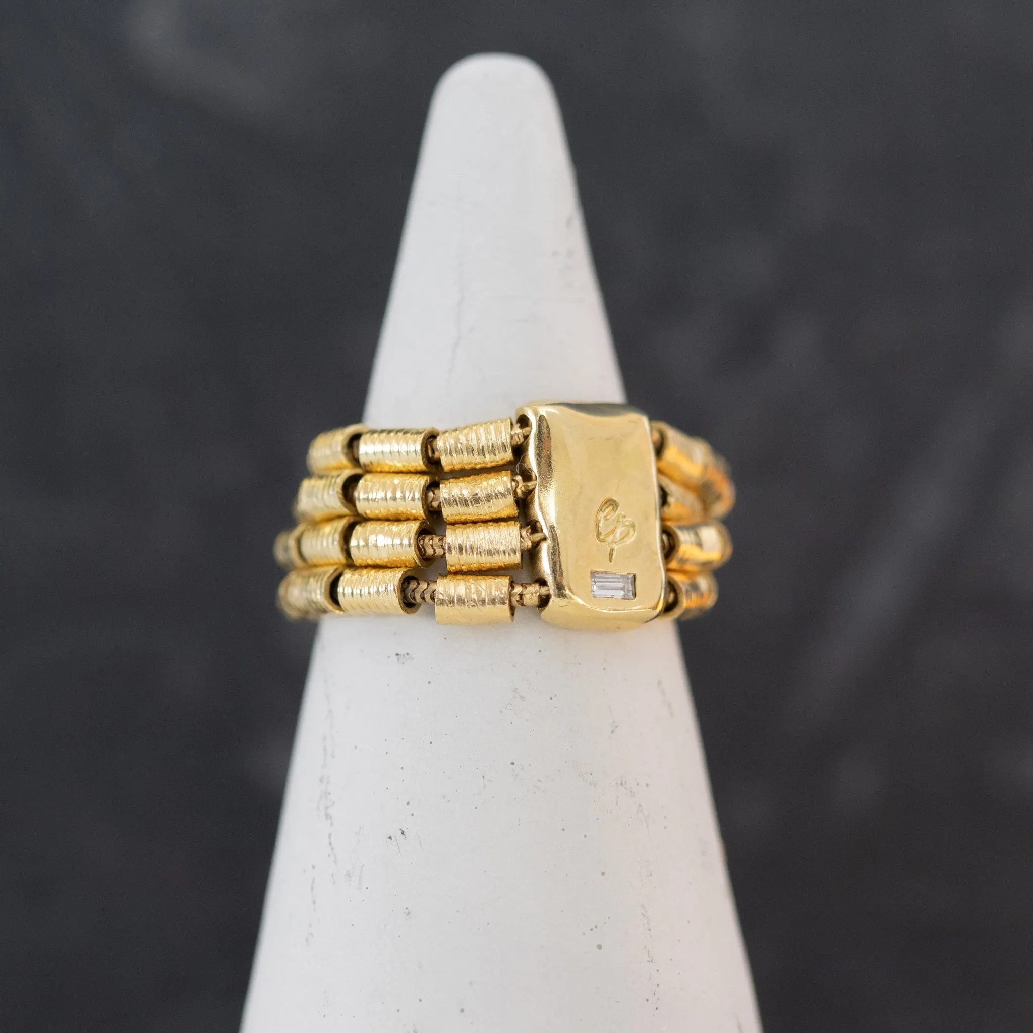 Yellow Gold and Baguette Coil Band